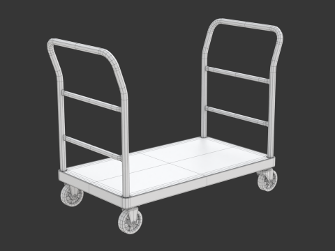 Warehouse Trolley with Storage Boxes Modelo 3D