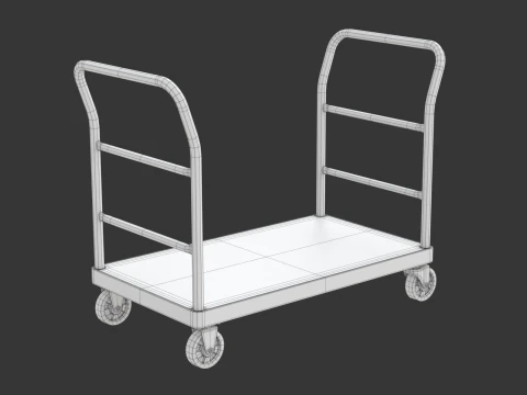 Warehouse Trolley with Storage Boxes 3D Model