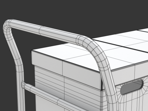 Warehouse Trolley with Storage Boxes Modelo 3D