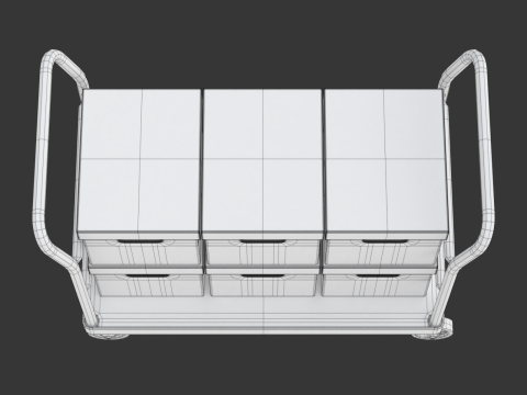 Warehouse Trolley with Storage Boxes Modelo 3D