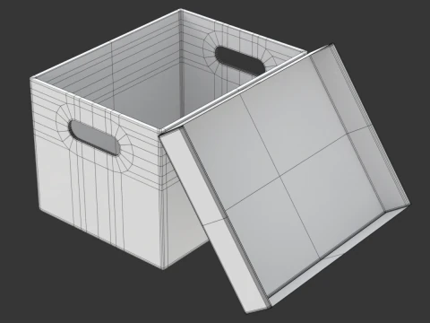 Warehouse Trolley with Storage Boxes 3D Model