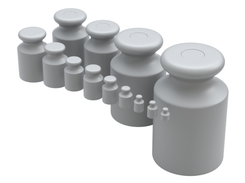 Calibration Weight Set 3D Model