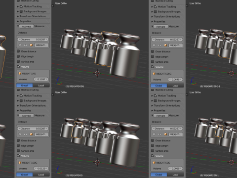 Calibration Weight Set 3D Model