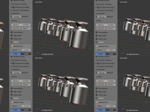 Set peso di calibrazione Modello 3D