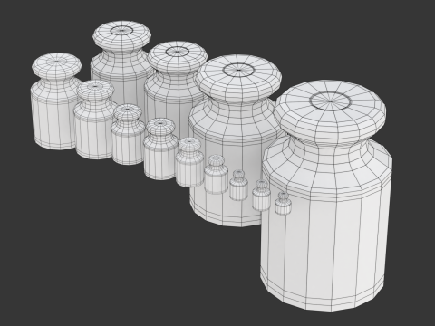 Calibration Weight Set 3D Model