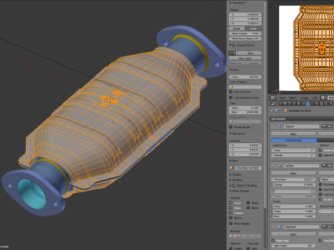 Catalytic Converter 3D Model