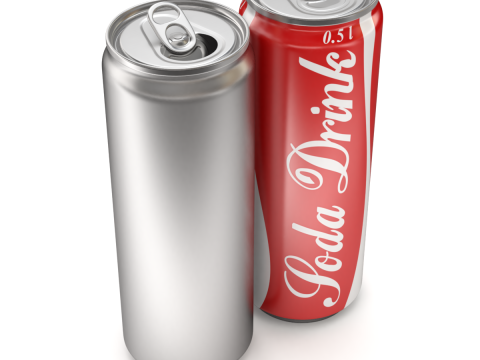 Open and closed drink can Model 3D