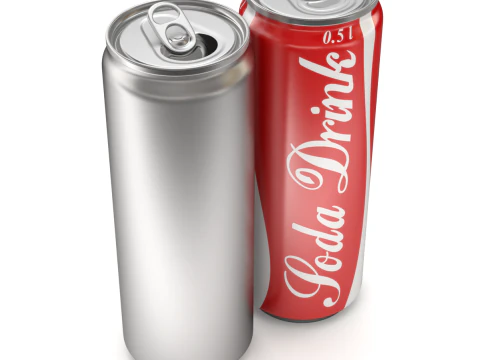 Lata de bebida aberta e fechada Modelo 3D
