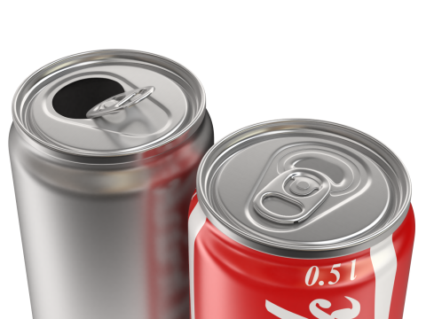 Open and closed drink can Model 3D
