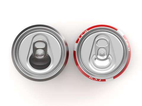 Open and closed drink can Model 3D