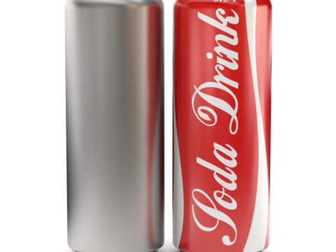 Open and closed drink can Model 3D