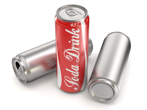 Open and closed drink can Model 3D