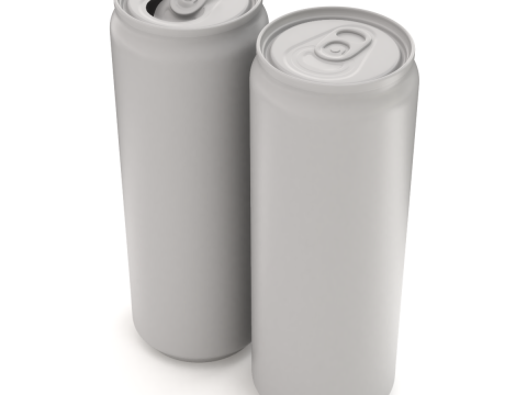Open and closed drink can Model 3D
