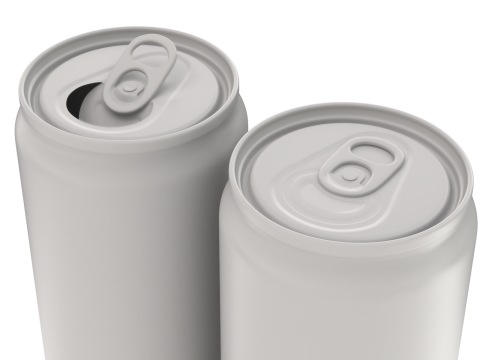 Open and closed drink can Model 3D