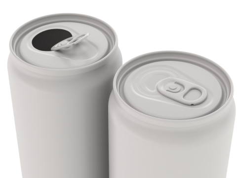 Open and closed drink can Model 3D