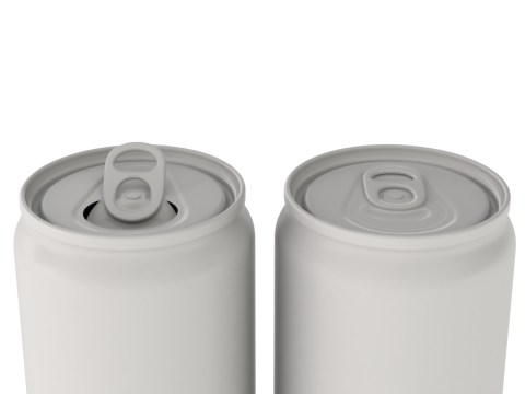 Open and closed drink can Model 3D