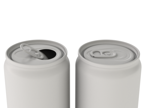 Open and closed drink can Model 3D