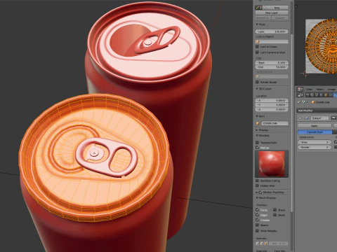 Lata de bebida aberta e fechada Modelo 3D