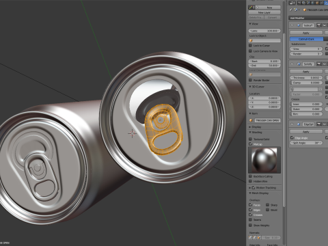Open and closed drink can Model 3D