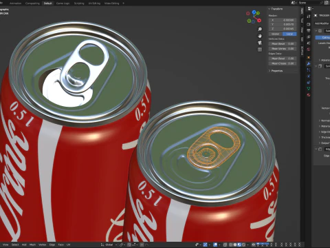 Lata de bebida aberta e fechada Modelo 3D