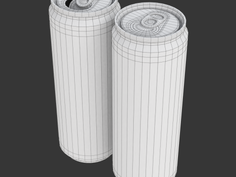 Open and closed drink can Model 3D