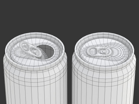 Open and closed drink can Model 3D