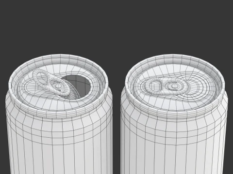 Lata de bebida aberta e fechada Modelo 3D