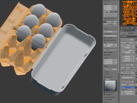 Caixa de ovo manipulada Modelo 3D