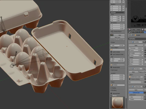 Caixa de ovo manipulada Modelo 3D