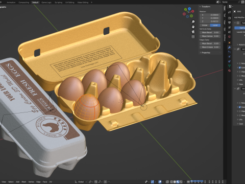 Rigged Egg Box 3D-Modell