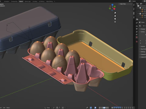 Caixa de ovo manipulada Modelo 3D