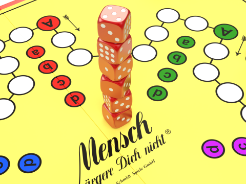 Mensch argere Dich nicht game Do not get angry man or English Ludo Modelo 3D