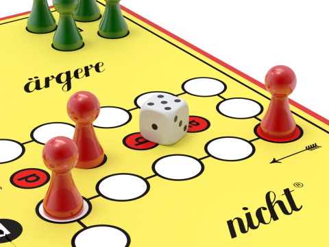 Mensch argere Dich nicht game Do not get angry man or English Ludo Modelo 3D