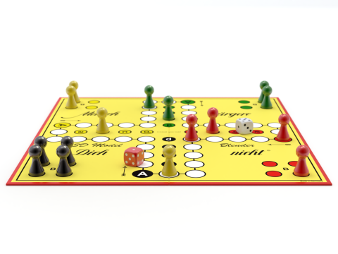 Mensch argere Dich nicht game Do not get angry man or English Ludo Modelo 3D
