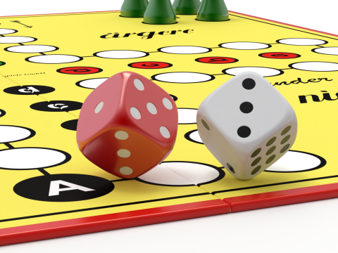 Mensch argere Dich nicht game Do not get angry man or English Ludo Modelo 3D