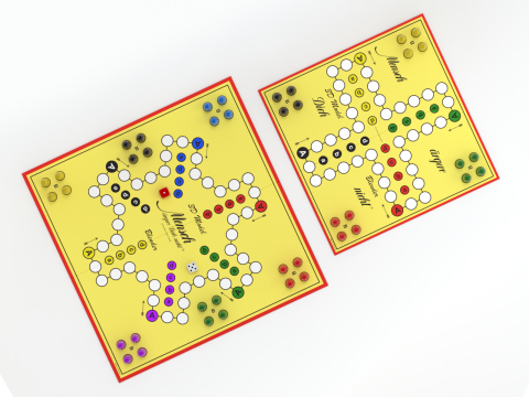 Mensch argere Dich nicht game Do not get angry man or English Ludo Modelo 3D