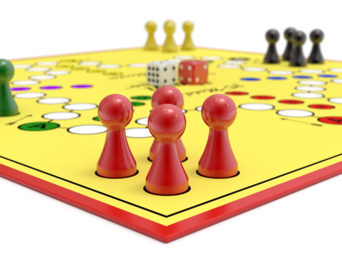 Mensch argere Dich nicht game Do not get angry man or English Ludo Modelo 3D
