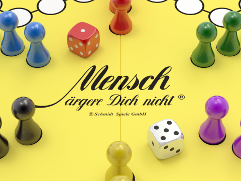 Mensch argere Dich nicht game Do not get angry man or English Ludo Modelo 3D