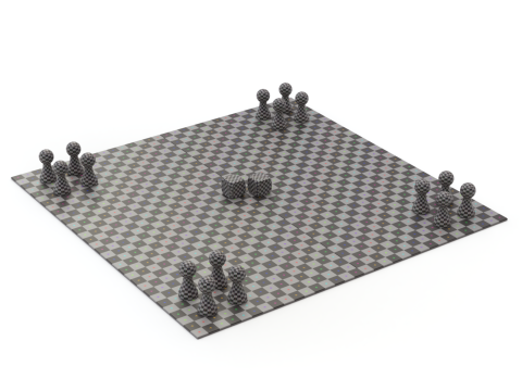 Mensch argere Dich nicht game Do not get angry man or English Ludo Modelo 3D