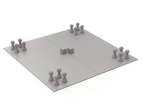 Mensch argere Dich nicht game Do not get angry man or English Ludo Modelo 3D