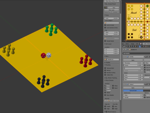 Mensch argere Dich nicht game Do not get angry man or English Ludo Modelo 3D