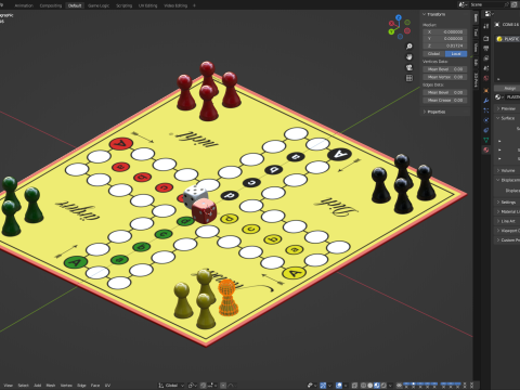 Mensch argere Dich nicht game Do not get angry man or English Ludo Modelo 3D