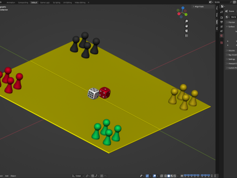 Mensch argere Dich nicht game Do not get angry man or English Ludo Modelo 3D