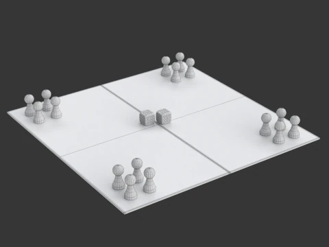 Mensch argere Dich nicht Spiel Don't get evil man or English Ludo 3D Modell