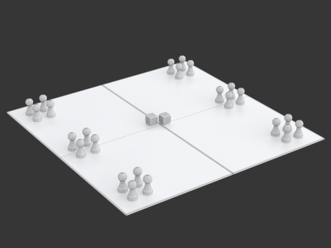 Mensch argere Dich nicht game Do not get angry man or English Ludo Modelo 3D