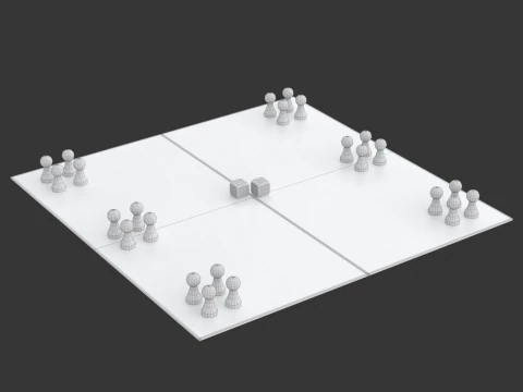 Mensch argere Dich nicht Spiel Don't get evil man or English Ludo 3D Modell
