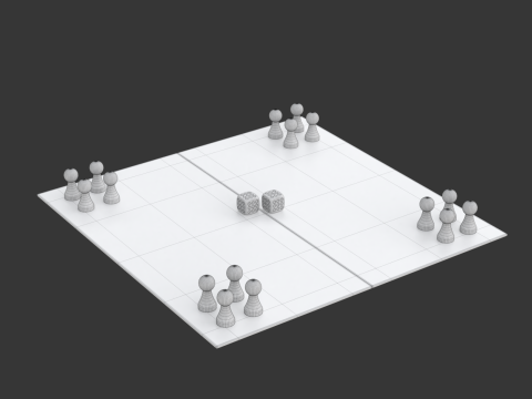 Mensch argere Dich nicht game Do not get angry man or English Ludo Modelo 3D
