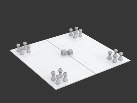 Mensch argere Dich nicht Spiel Don't get evil man or English Ludo 3D Modell