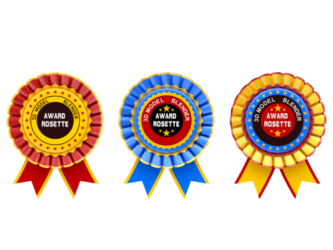 Award Rosette Set 3D-Modell