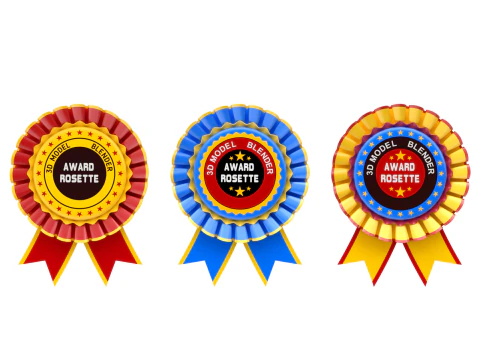 Award Rosette Set 3D Model
